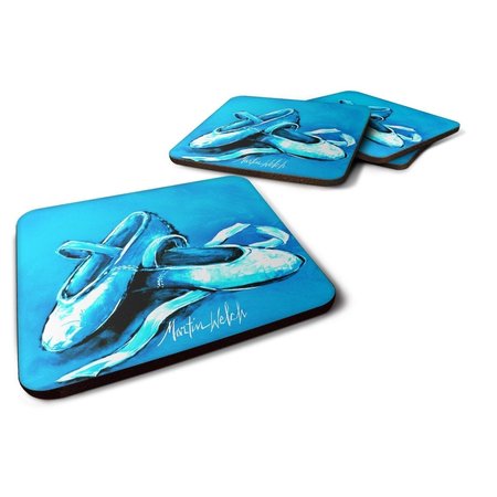 CAROLINES TREASURES Ballet Shoes Aqua Blue Foam Coasters - Set of 4 MW1303FC